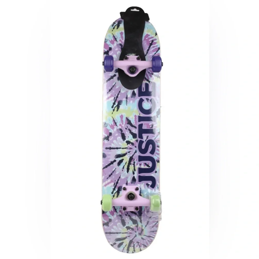 NWT justice girls standard popsicle board tie dye skateboard durable
